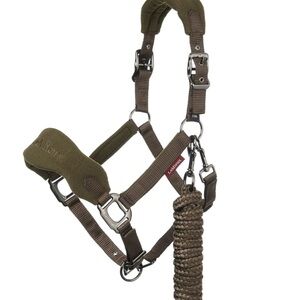 LeMieux Pony Vogue Fleece Headcollar - Halter & Leadrope - Hunter/Black